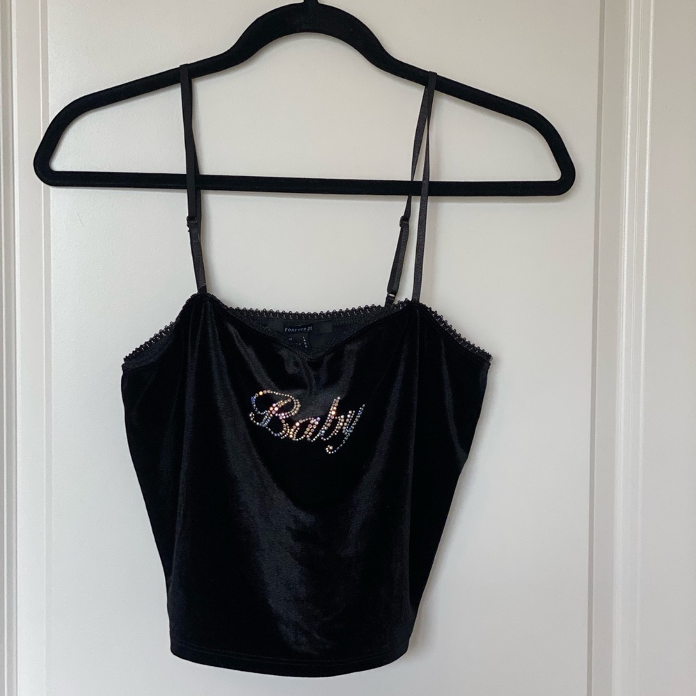 Velvet Cropped Tank Top